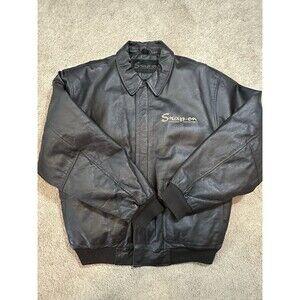 Vintage SNAP-ON Snapon Tools Leather Bomber Jacket Large EUC